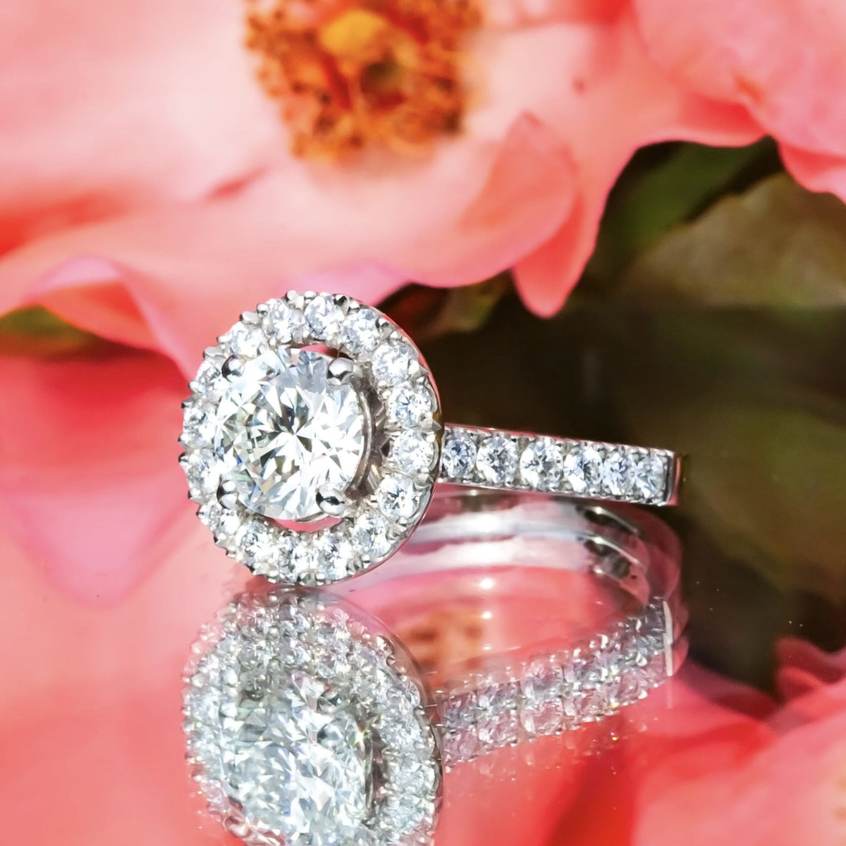 Platinum 1.5ct H/SI1 Triple Ex Diamond Halo Ring