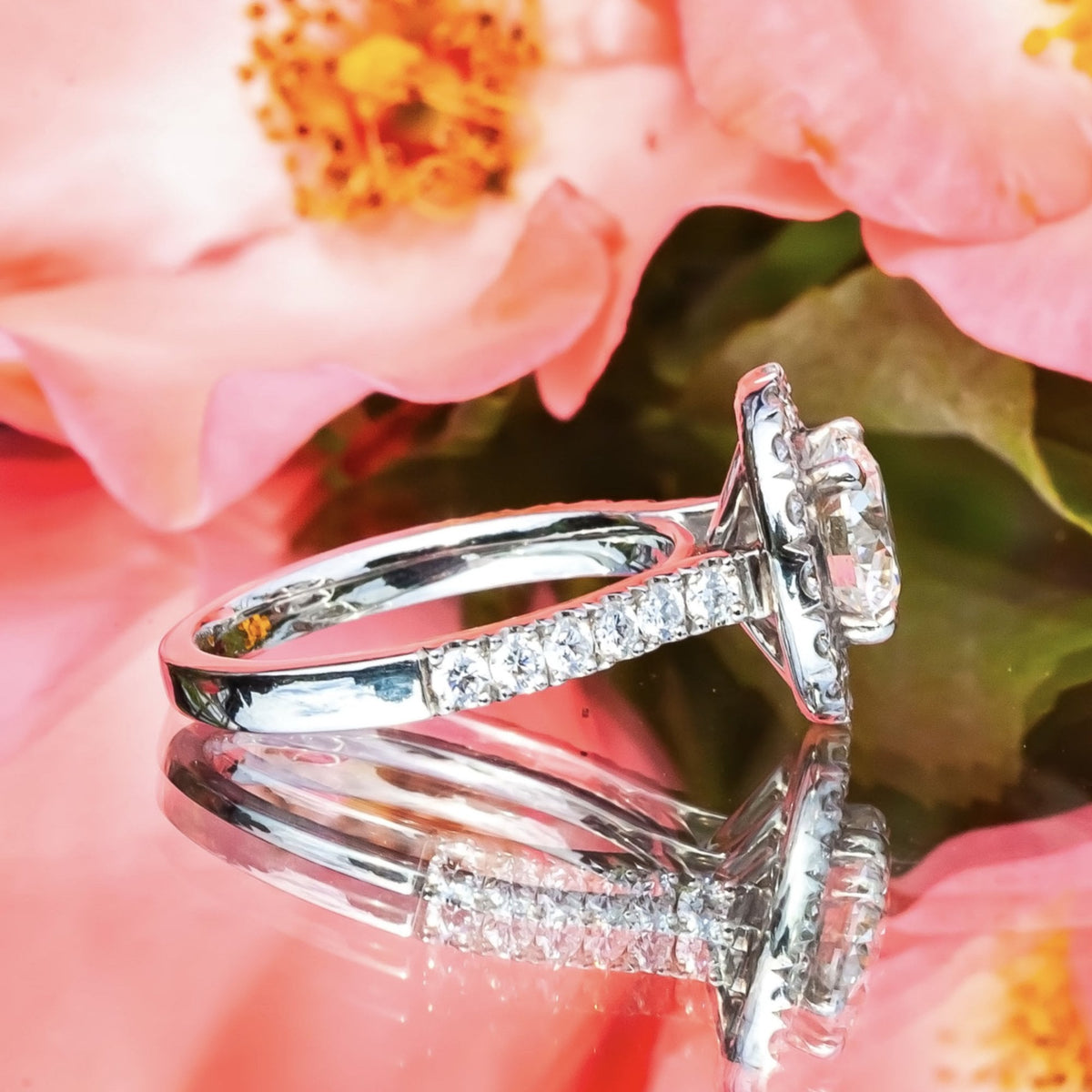 Platinum 1.5ct H/SI1 Triple Ex Diamond Halo Ring