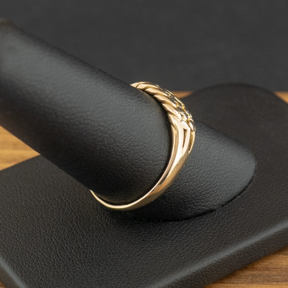 18ct Yellow Gold 2 Row Keeper Ring Size S 3.5g