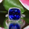 9.32ct Royal Blue Tanzanite & 0.43ct Diamond Platinum Ring