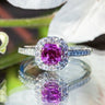 Platinum 1.21ct Pink Sapphire & Diamond Halo Ring