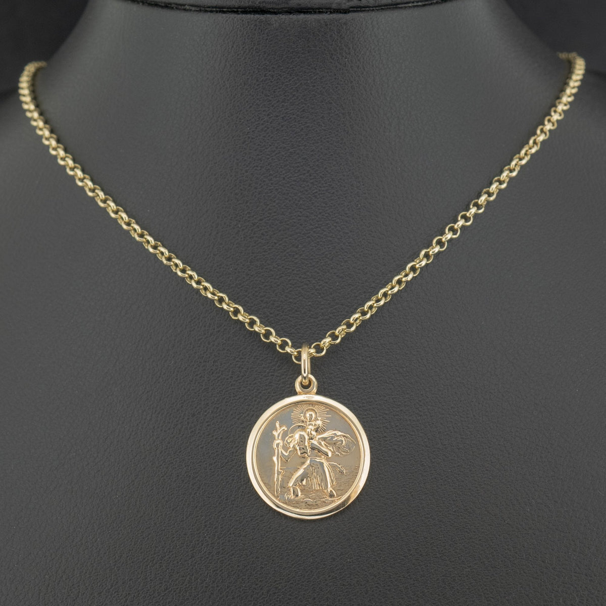 9ct Yellow Gold 15 Inch St Christopher Necklace 7.4g