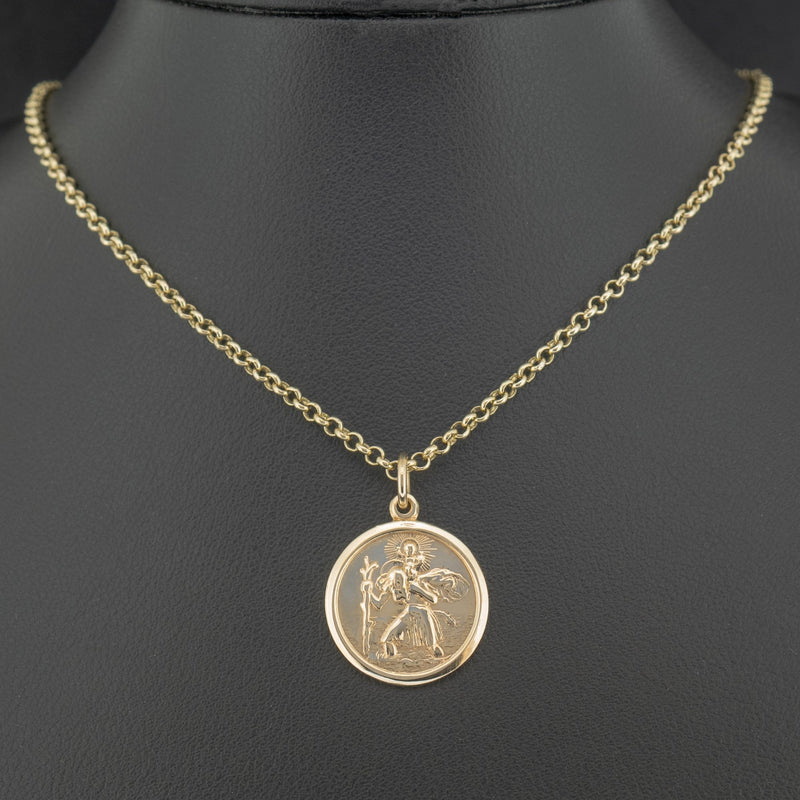 9ct Yellow Gold 15 Inch St Christopher Necklace 7.4g