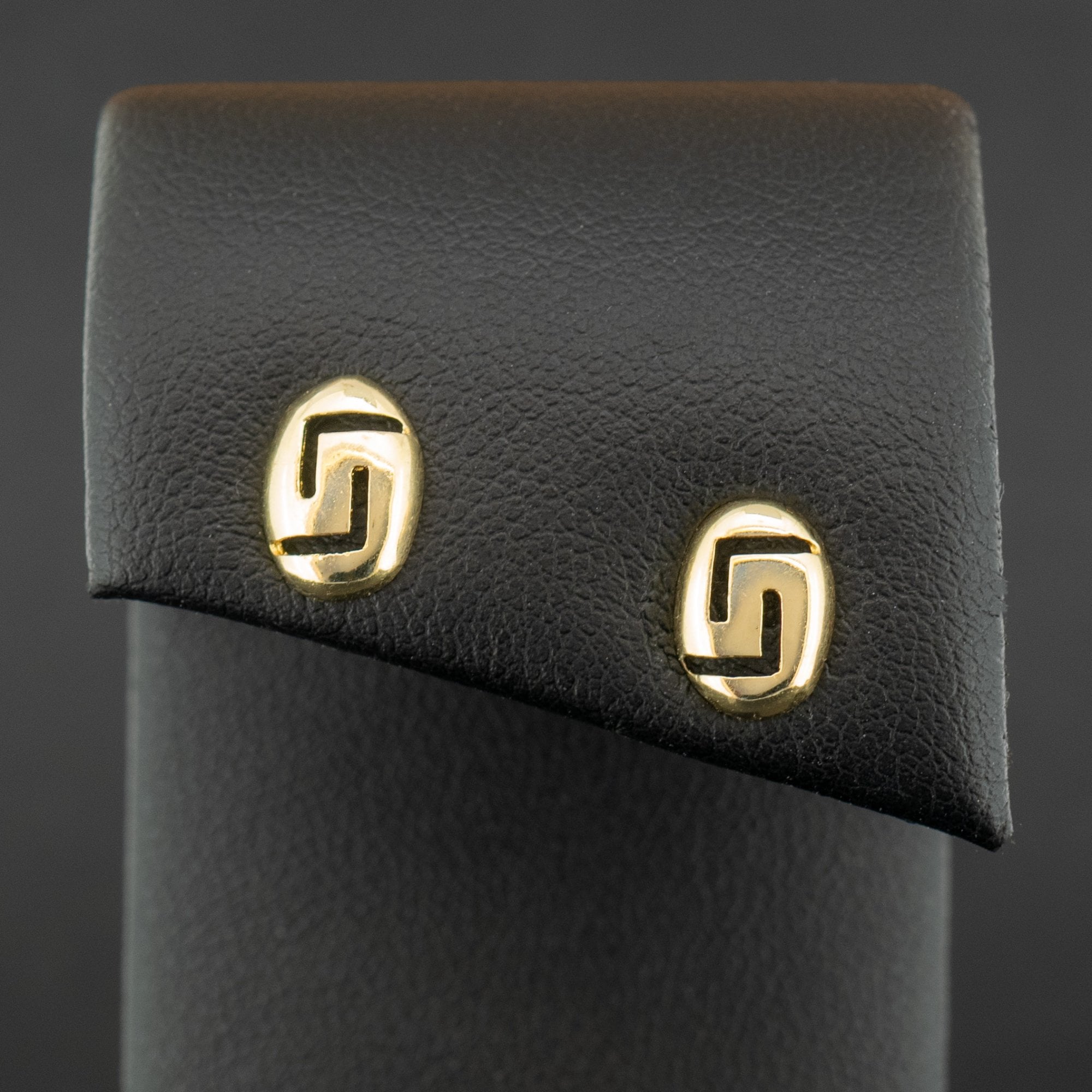 14ct Yellow Gold Aztec Stud Earrings 1g