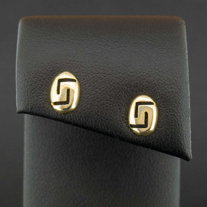14ct Yellow Gold Aztec Stud Earrings 1g