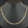 9ct Yellow Gold Patterned 22 Inch Figaro Chain Necklace 15g