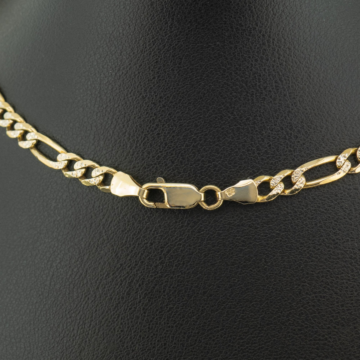 9ct Yellow Gold Patterned 22 Inch Figaro Chain Necklace 15g