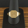 9ct Yellow Gold Star Octagon Signet Ring Size W 7.4g