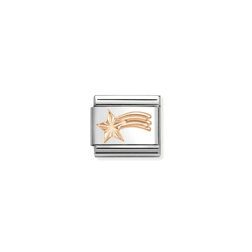 Classic Link, Rose Gold Shooting Star, Etched