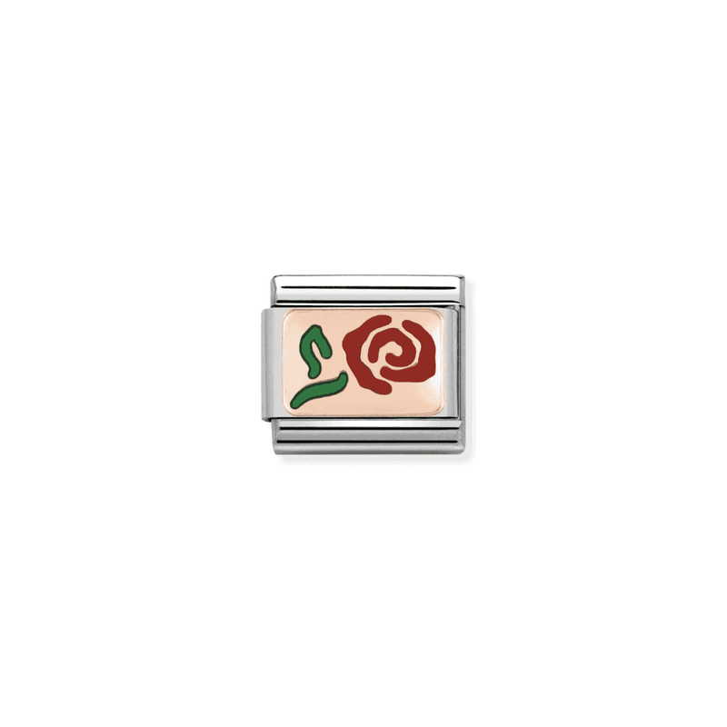 Composable Link, Rose Gold red and green Rose