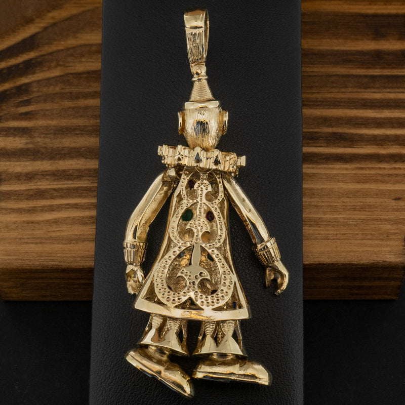 9ct Yellow Gold Clown Pendant 36g
