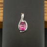 14ct White Gold Pink Stone Pendant 2.4g