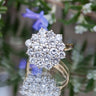 18ct Yellow Gold 2.1ct Diamond Cluster Ring Size J 5.4g
