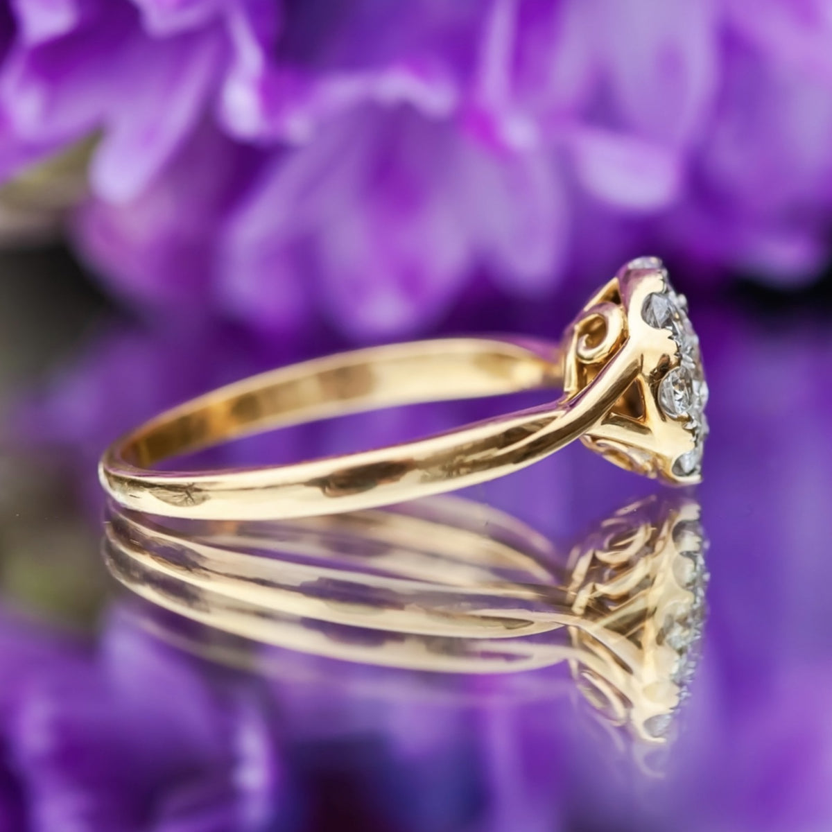 18ct Yellow Gold 1.00ct Diamond Cluster Ring Size P 1/2 3.6g