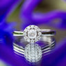 18ct White Gold 0.50ct Forever Diamond Halo Ring Size O 1/2 4.1g