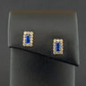 9ct Yellow Gold Blue and White CZ Stud Earrings 1.0g