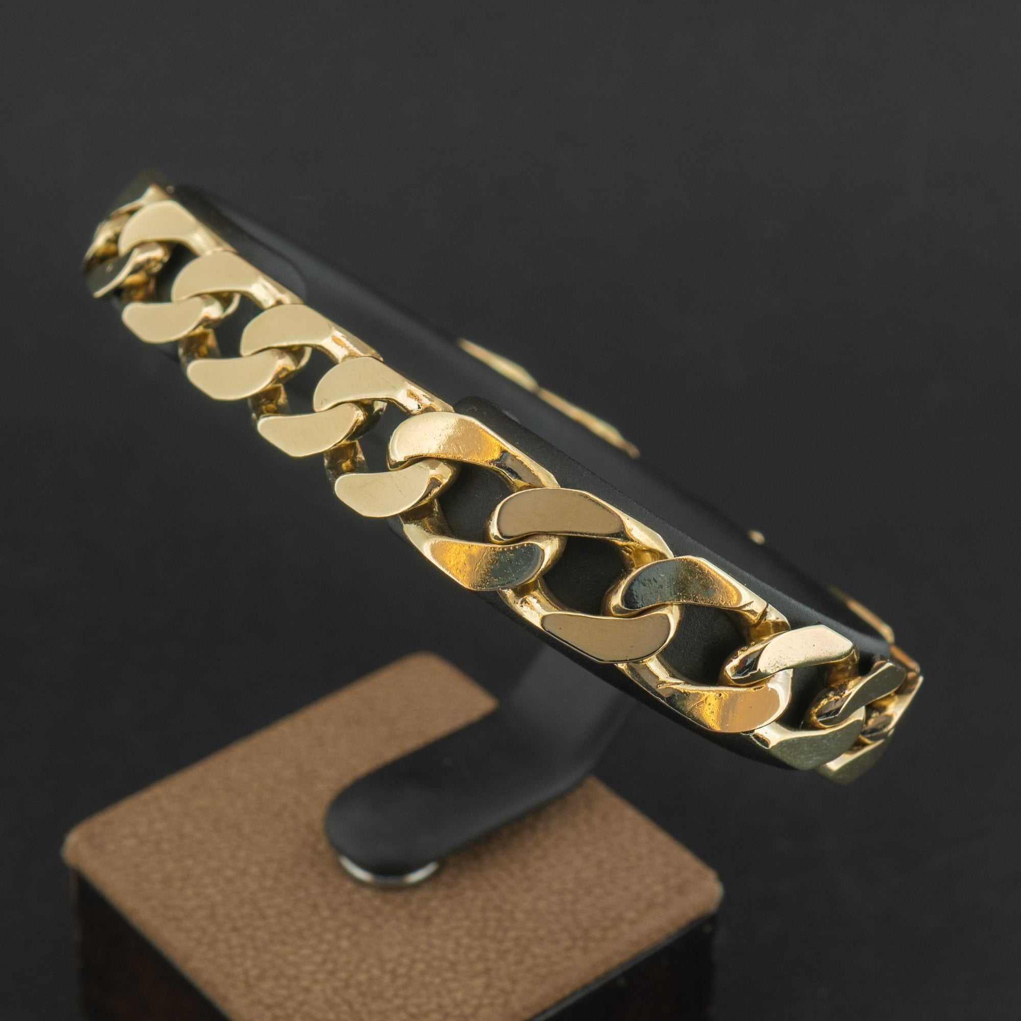 9ct Yellow Gold Heavy 8 Inch Curb Chain Bracelet 29.5g