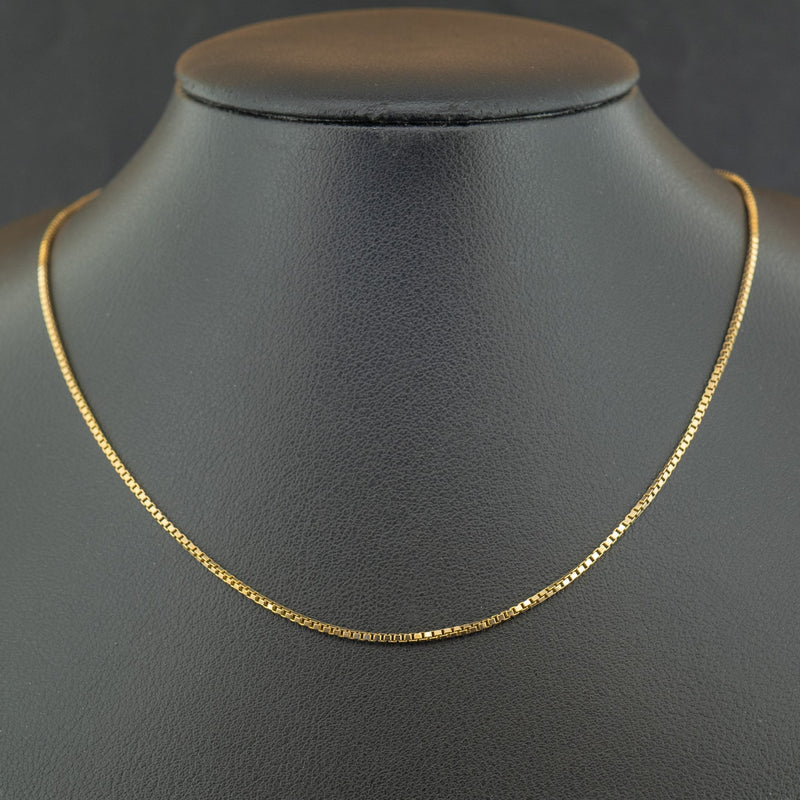 18ct Yellow Gold 19 Inch Box Chain Necklace 4.6g