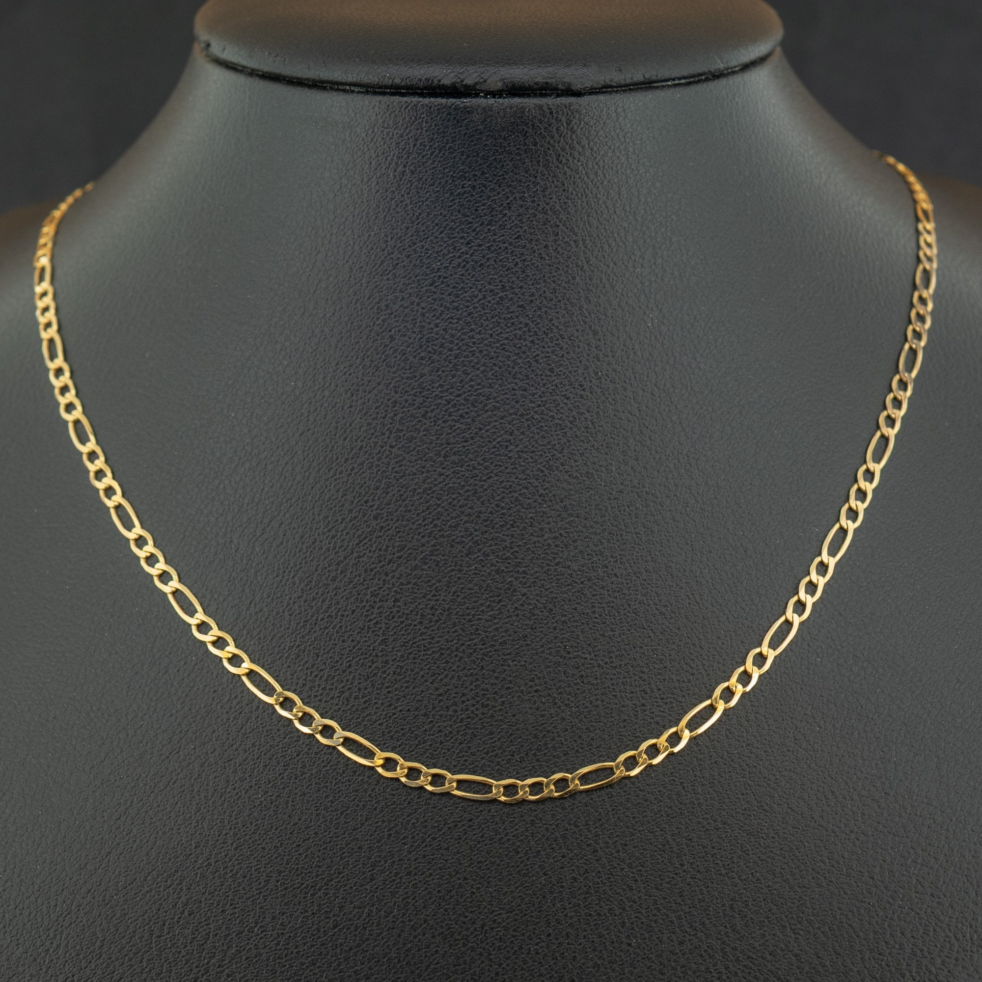 9ct Yellow Gold 18 Inch Figaro Chain Necklace 2.5g