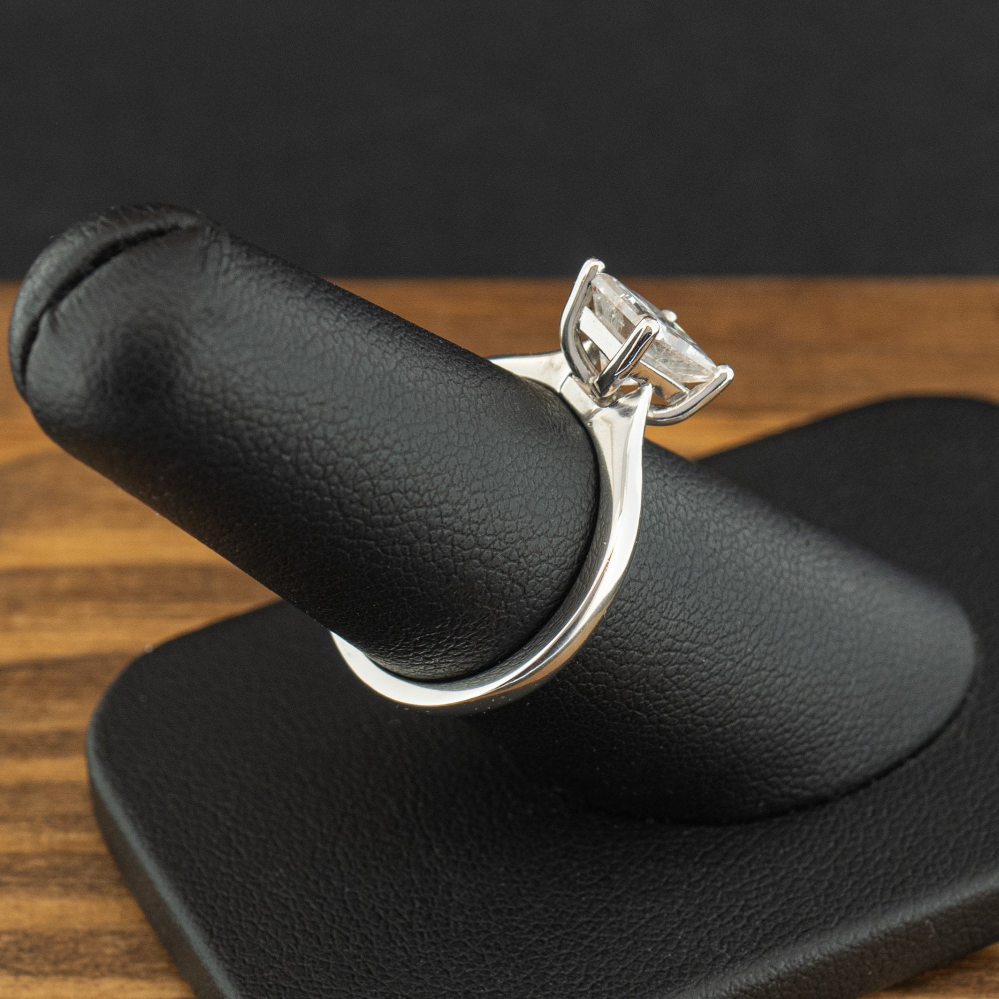 Platinum 1.50ct Princess Cut Diamond Ring Size N 5.4g