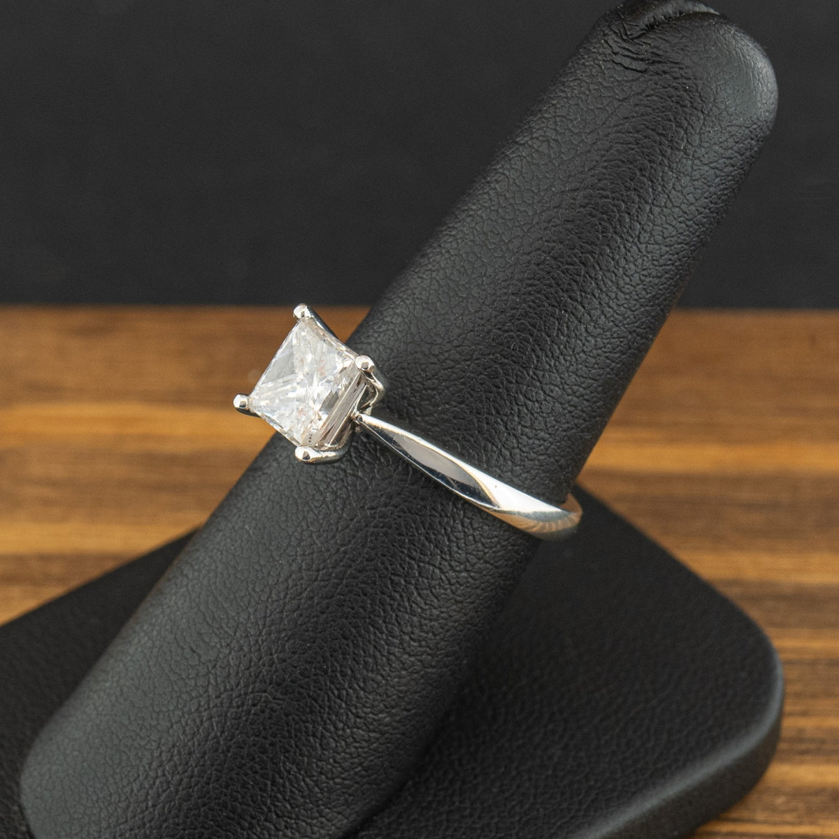 Platinum 1.50ct Princess Cut Diamond Ring Size N 5.4g