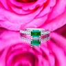 18ct Two Tone Gold 1.29ct Tsavorite Garnet and Diamond Ring with Hidden Diamond