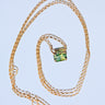 18ct Yellow Gold 1.07ct Green Sapphire East to West Necklace