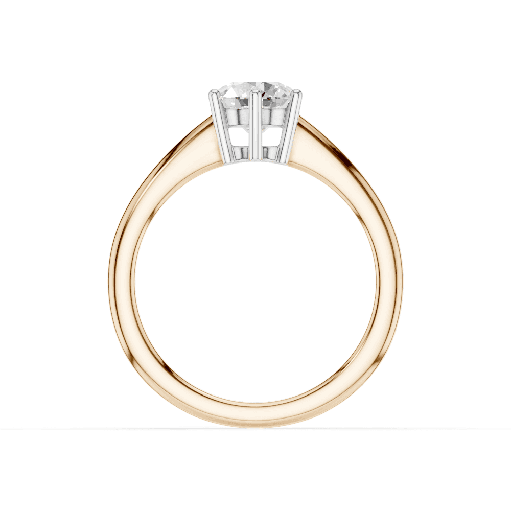 Violet Round Cut Diamond 6 Claw Solitaire Ring