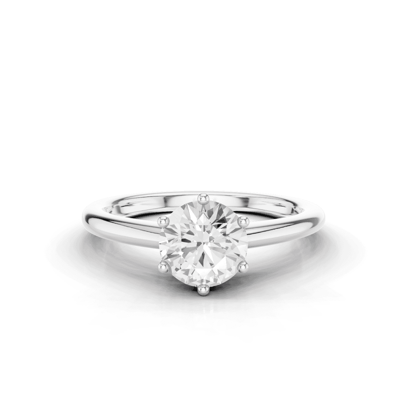 Violet Round Cut Diamond 6 Claw Solitaire Ring