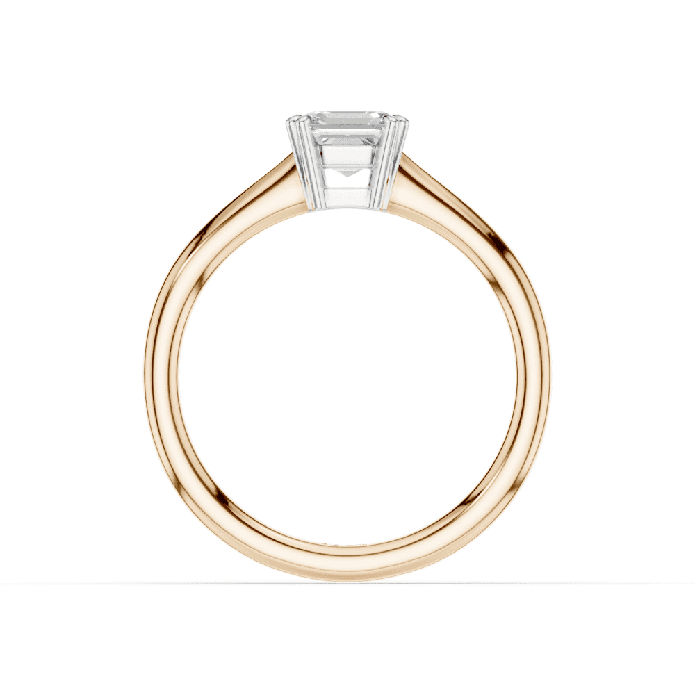 Caspia Asscher Cut Double Claw Diamond Solitaire Ring