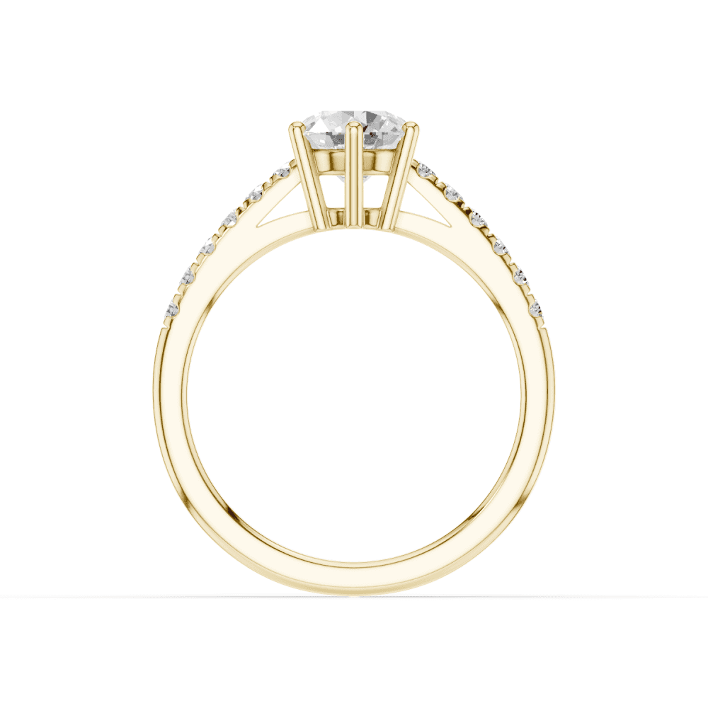 Crocus Round cut Diamond Accent Ring
