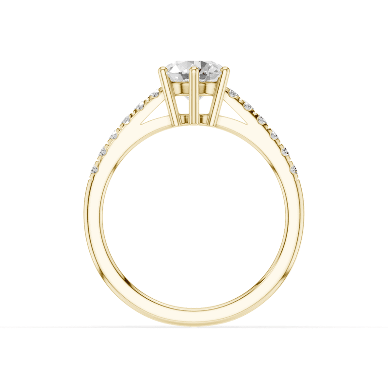 Crocus Round cut Diamond Accent Ring