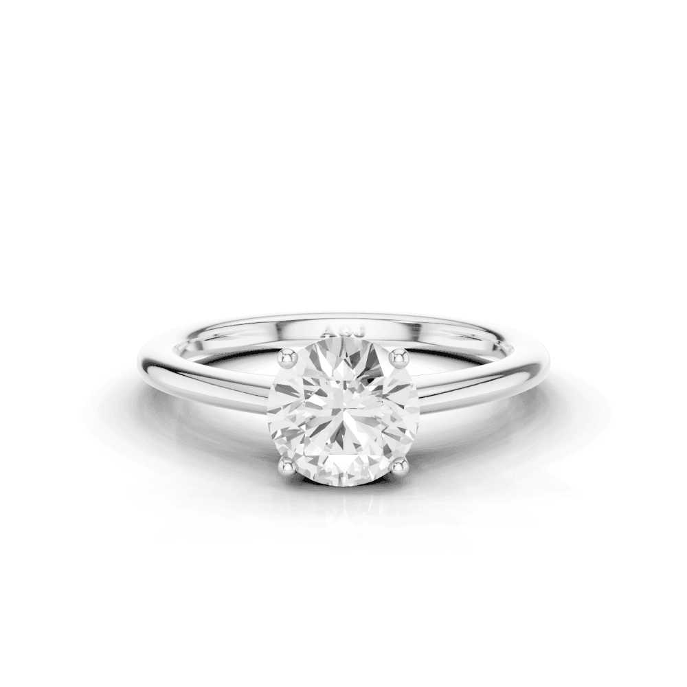 Lupin Round Cut Diamond 4 Claw Solitaire Ring