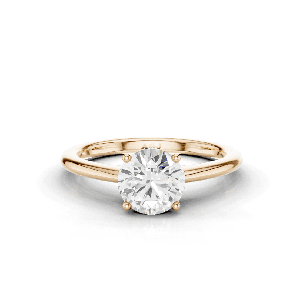 Lupin Round Cut Diamond 4 Claw Solitaire Ring