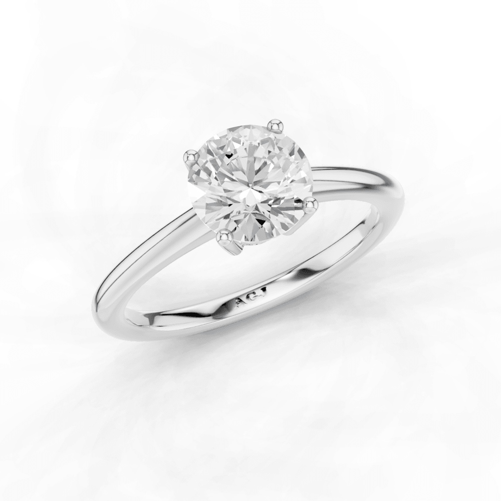Lupin Round Cut Diamond 4 Claw Solitaire Ring