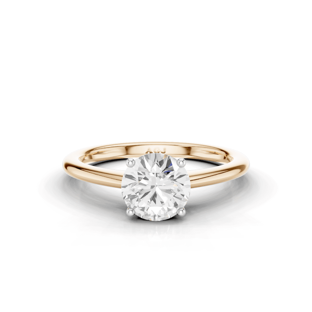 Lupin Round Cut Diamond 4 Claw Solitaire Ring