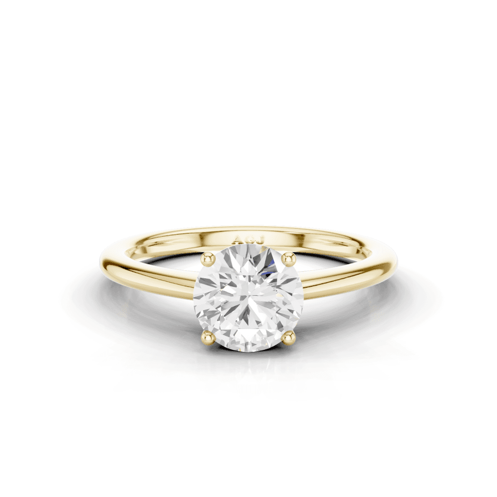 Lupin Round Cut Diamond 4 Claw Solitaire Ring