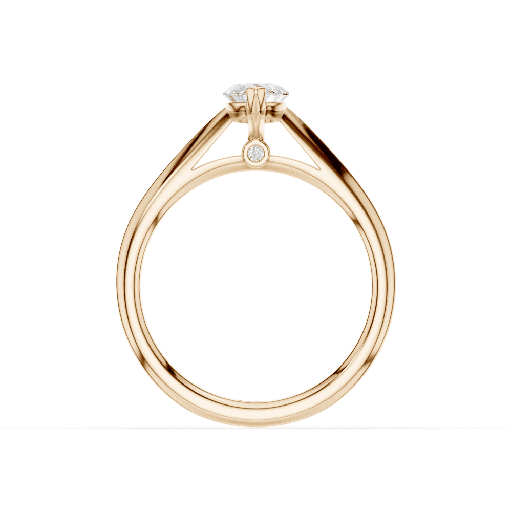 Camellia Marquise Cut Diamond Solitaire Ring With Hidden Stone