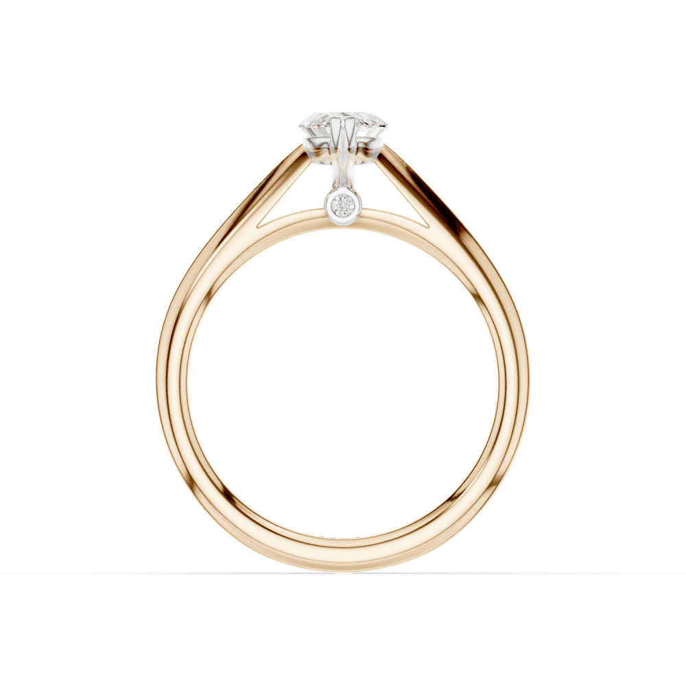 Camellia Marquise Cut Diamond Solitaire Ring With Hidden Stone