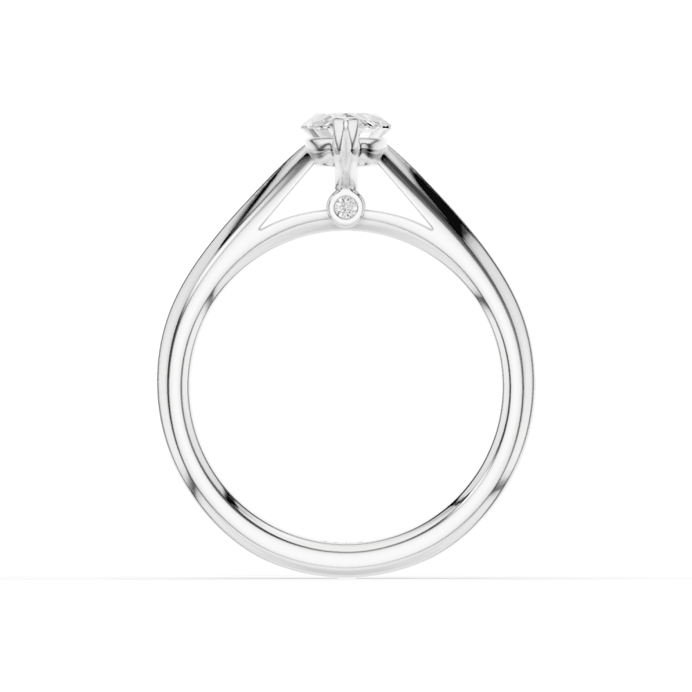 Camellia Marquise Cut Diamond Solitaire Ring With Hidden Stone