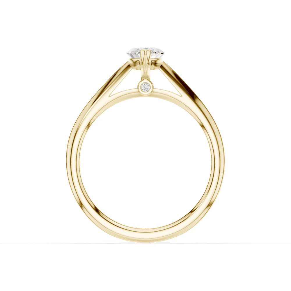 Camellia Marquise Cut Diamond Solitaire Ring With Hidden Stone