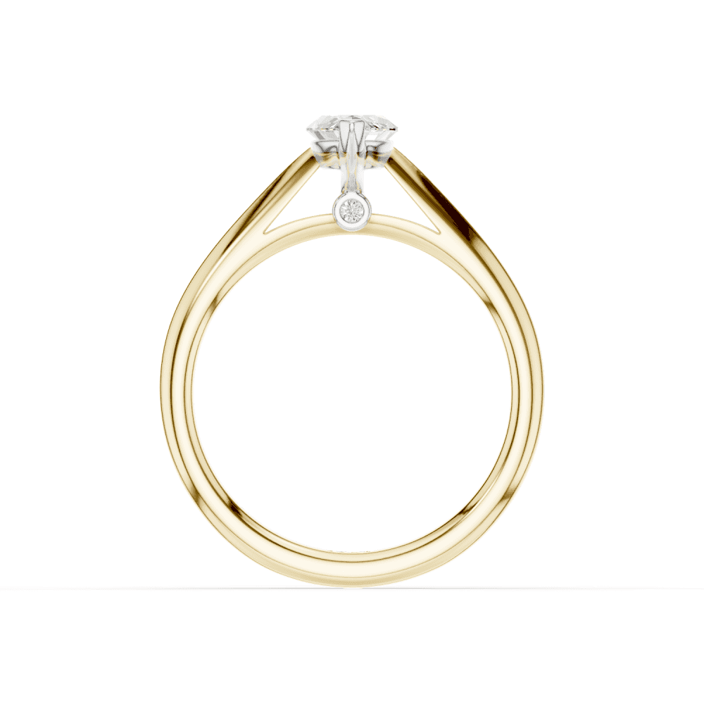 Camellia Marquise Cut Diamond Solitaire Ring With Hidden Stone