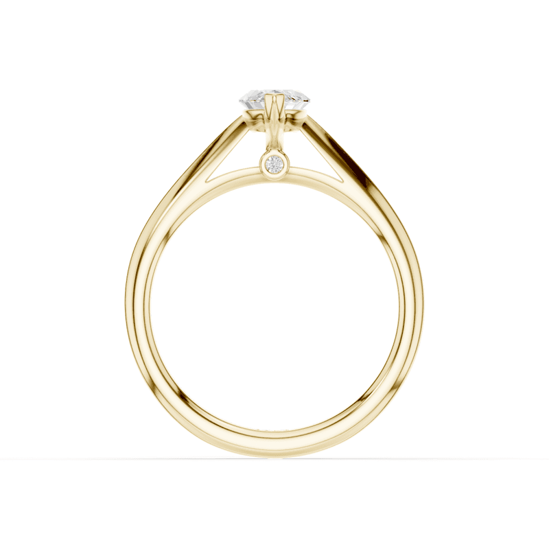 Camellia Marquise Cut Diamond Solitaire Ring With Hidden Stone