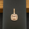 14ct Rose Gold Morganite and Diamond Pendant 2.6g