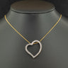 9ct Yellow Gold 18 Inch Diamond Heart Necklace 3.7g