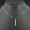 9ct White Gold 17 Inch Diamond Bar Pendant Necklace 1.5g