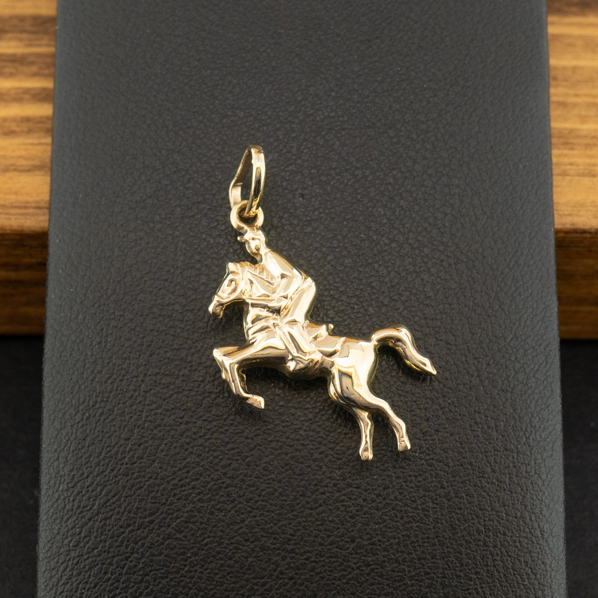 9ct Yellow Gold Horse and Jockey Charm 1.2g