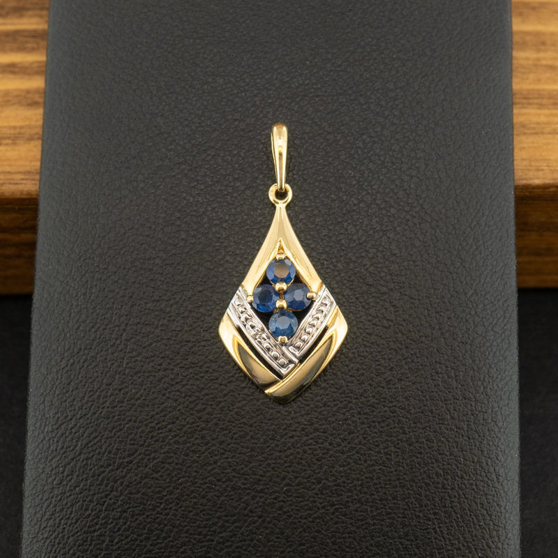 18ct Yellow Gold Sapphire and Diamond Pendant 1.2g