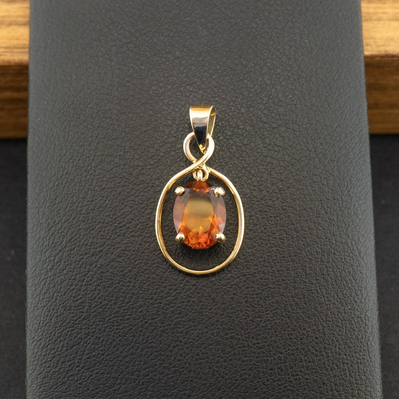 14ct Yellow Gold Citrine Pendant 1.3g