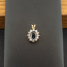 9ct Yellow Gold Sapphire and Cubic Zirconia Pendant 1.1g